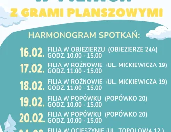 PLAKAT FERIE W FILIACH